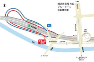 11日（土）10時から16時まで行われる「トンネルウォーク」の新横浜会場案内図（きたせんサイトより）