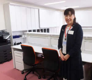港北医療センター内・訪問看護ステーションと在宅医療相談室の管理者・染谷京子さん。「新しくなった施設で、地域の方のためにがんばりたい」と抱負を語る