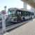 「川向南耕地」バス停と96系統のバス（3月18日）