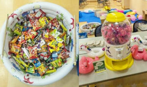 「お菓子釣り」と「カプセルトイ」のイメージ（きらぼし銀行提供）